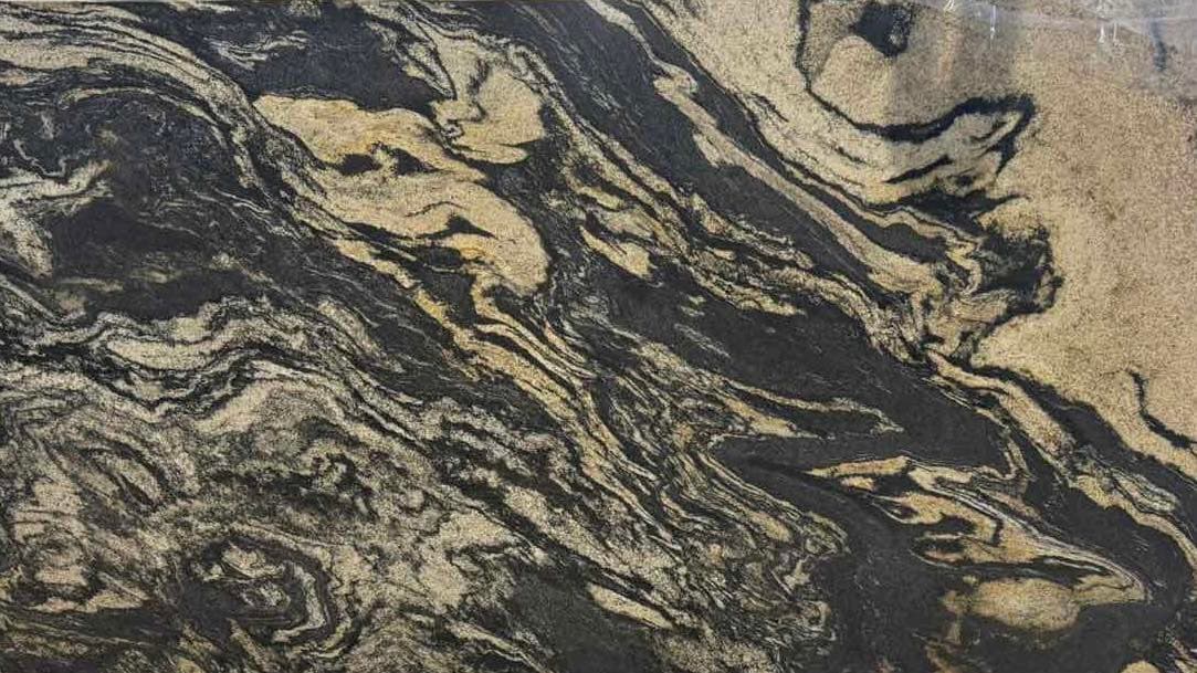 Granitas „Cosmic Gold“ akmens plokštės paviršius